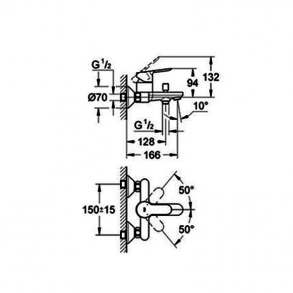 Смеситель для ванны Grohe Bau Edge (32820000)