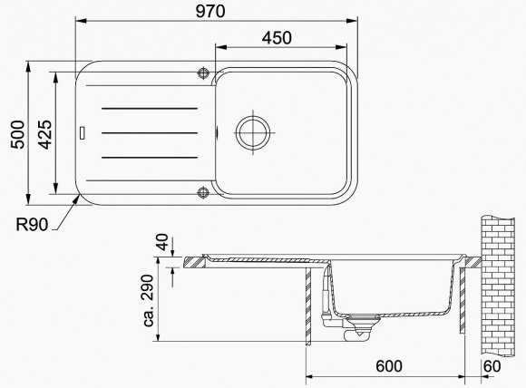 Кухонная мойка Franke PBG 611-97 графит (114.0258.072)