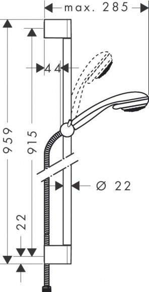 Душевой гарнитур Hansgrohe Crometta 85 Multi/Unica'C 90 см (27766000)