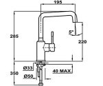 Смеситель кухонный Teka Frame H хром (509150210) 52962