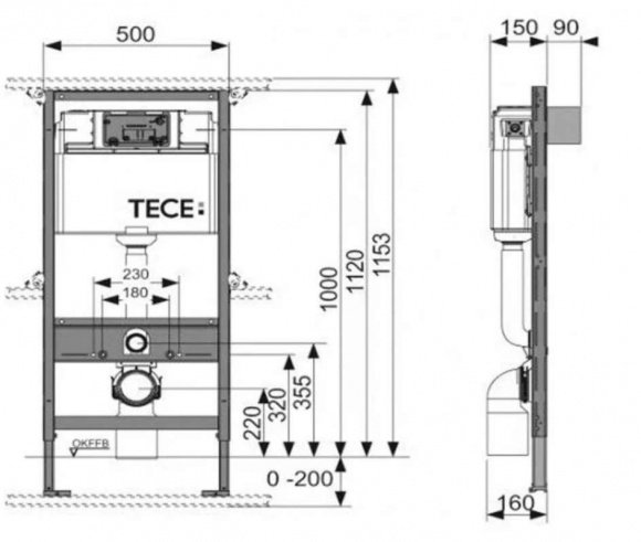 Комплект инсталляции TECE 4в1 + унитаз Villeroy&Boch Subway 2.0 + сиденье Soft Close (9400005+5614R001+9M78S101)
