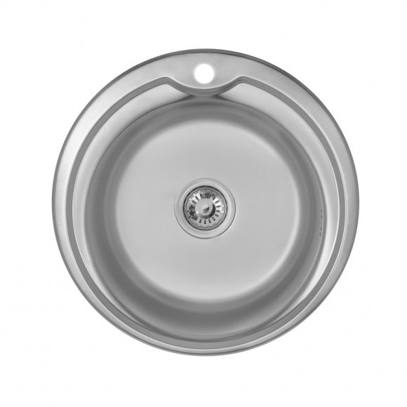 Кухонная нержавеющая мойка круглая Imperial 510-D Decor 06 (IMP510D06DEC)