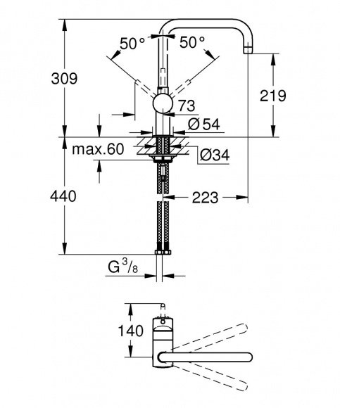 Смеситель для умывальника Grohe Minta (32488000)