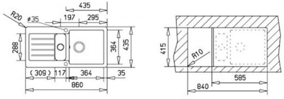 Кухонная мойка Teka KEA 60 B-TG топаз (88840)