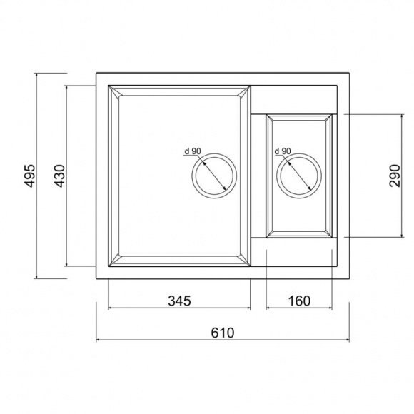 Кухонная мойка Lidz 615x500/200 STO-10 (LIDZSTO10615500200)