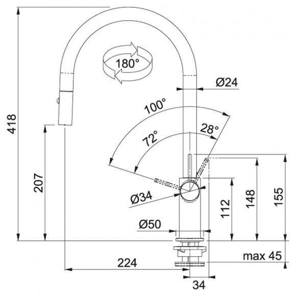 Смеситель кухонный Franke Ambient 115.0265.999