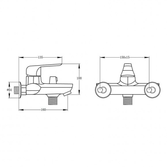 Смеситель для ванны Potato P30207  (POTP30207)