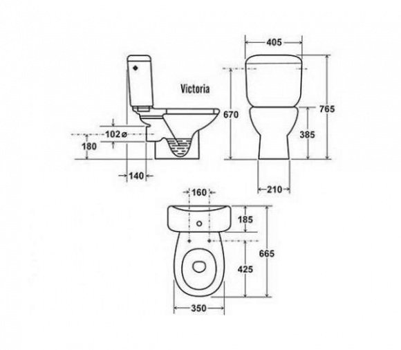 Унитаз-компакт Roca Victoria 3/6л Polipropilen Soft Close (A34940200V)