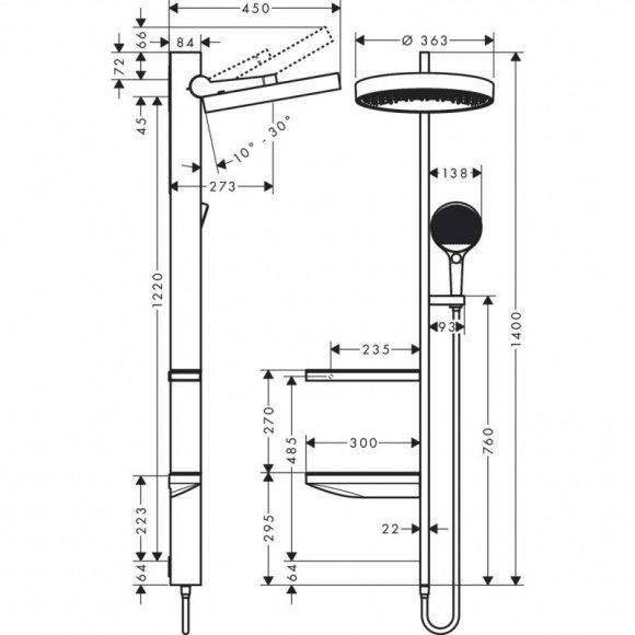Душевая система Hansgrohe Rainfinity Showerpipe 360 1jet (26842000)