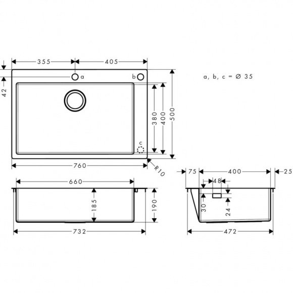 Кухонная мойка Hansgrohe S712-F660 (43308800)