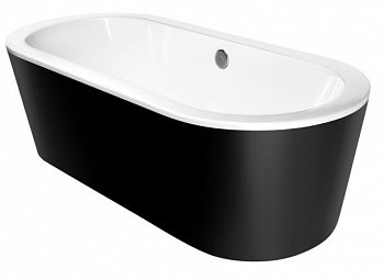 Ванна акриловая Besco VICTORIA ретро 160х75 черная снаружи/белая внутри с сифоном (NAVARA22668) фото