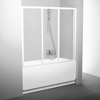 Шторка для ванны Ravak AVDP3-140 белый transparent фото