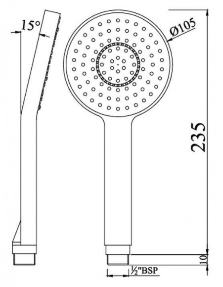 Ручной душ Jaquar 105 1 режим (HSH-CHR-1717)