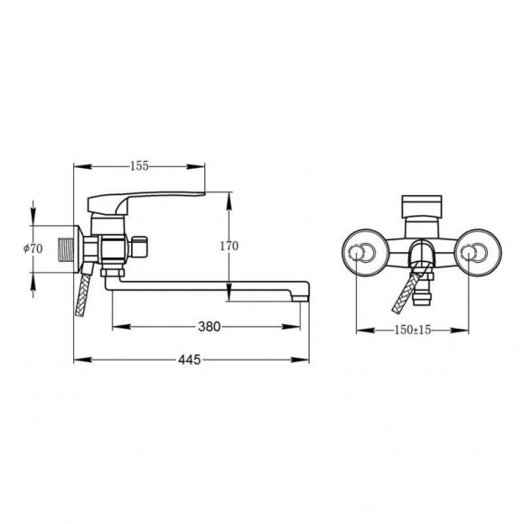 Смеситель для ванны Potato P2222  (POTP2222)