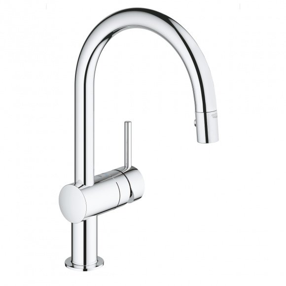 Смеситель кухонный Grohe Minta выдвижной излив хром (32321000)