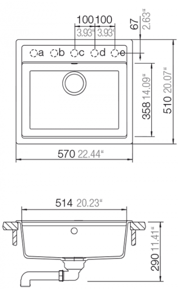 Кухонная мойка Schock MONO N100 Carbonium-90 (53026090)