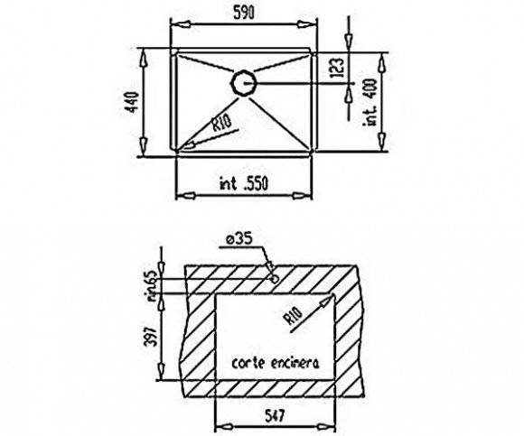 Кухонная мойка Teka LINEA R10 550.400 зеркальная (40125510)