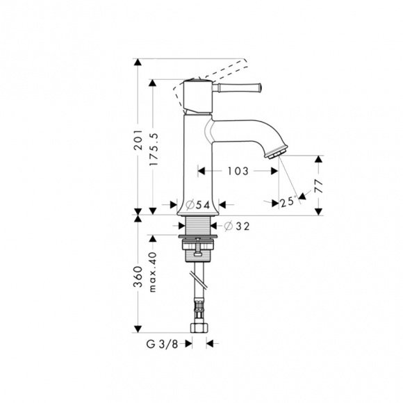 Смеситель для умывальника Hansgrohe Talis Classic (14118000)