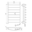 Полотенцесушитель электрический Laris Зебра Классик ЧК8 500х800 подключение слева (75201011) 96271
