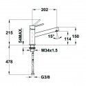 Смеситель кухонный Teka INX 919 нержавеющая сталь (749190310) 53047