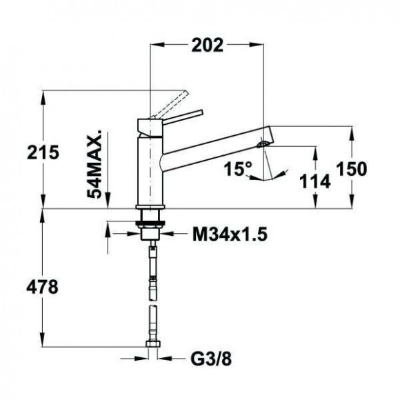 Смеситель кухонный Teka INX 919 нержавеющая сталь (749190310)