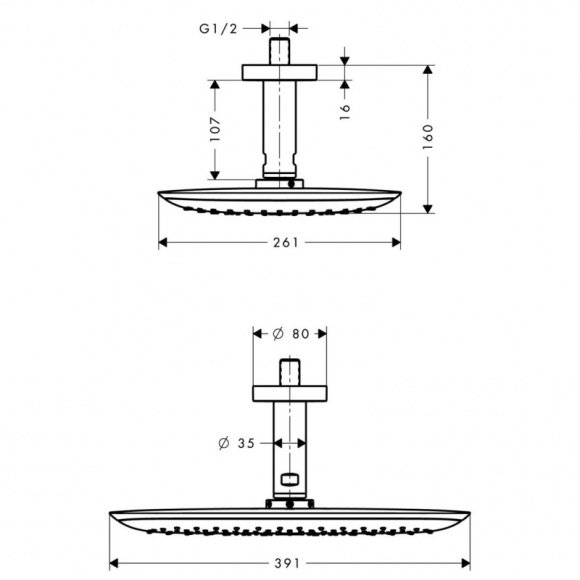 Верхний душ Hansgrohe PuraVida 400 EcoSmart (26603400)