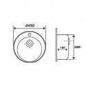 Кухонная нержавеющая мойка круглая Imperial 490-A Satin 06 (IMP490A06SAT) 102439