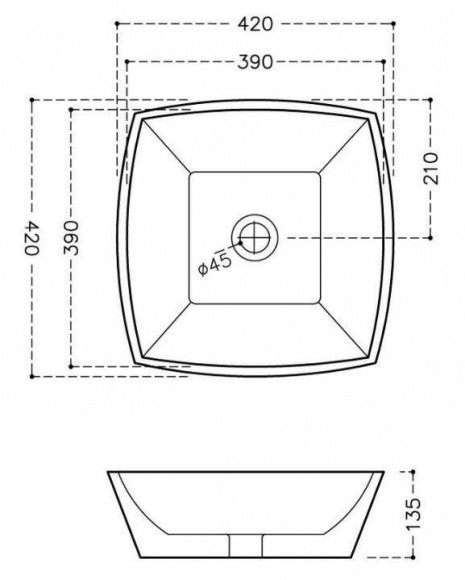 Умывальник Jaquar Aria 42 см (ARS-WHT-39901)
