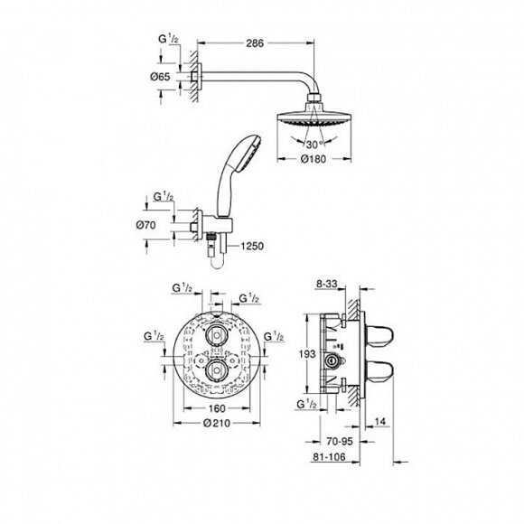 Душевая система Grohe Grohtherm 1000 (34614000)