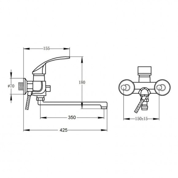 Смеситель для ванны Potato P2207B (POTP2207B)