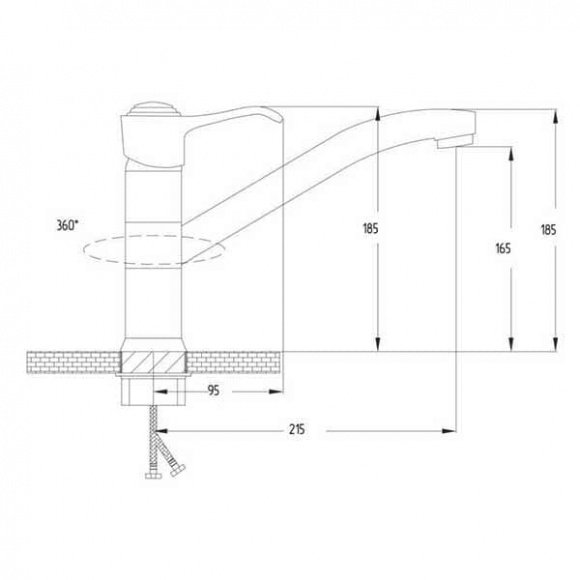 Смеситель кухонный Potato P4915-4  (POTP49154)