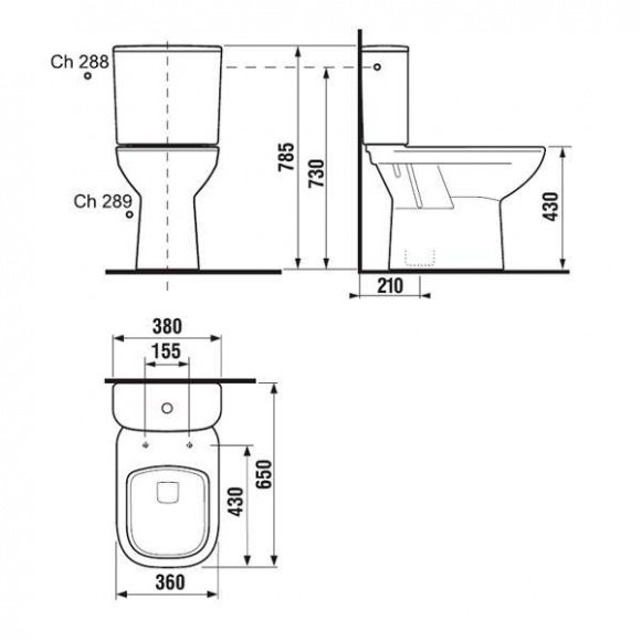 Унитаз-компакт Jika Olymp Deep вертикальный выпуск нижний подвод (H8266170002891)