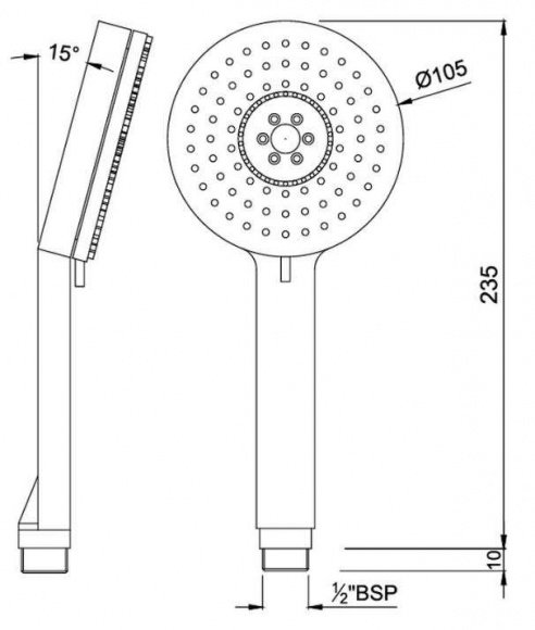 Ручной душ Jaquar 105 2 режима (HSH-CHR-1721)