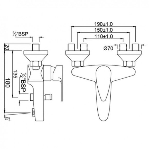 Смеситель для ванны Jaquar Vignette Prime хром (VGP-CHR-81119)