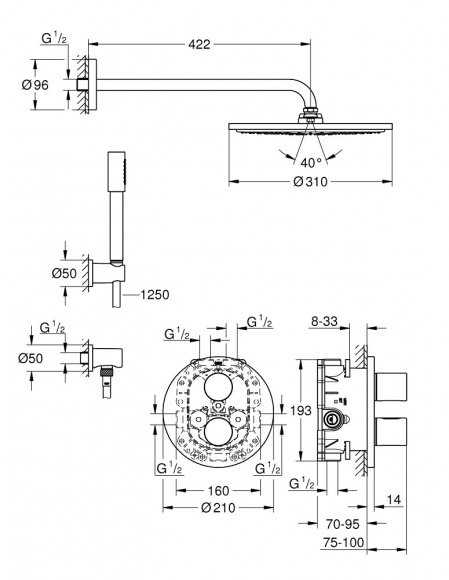 Душевая система Grohe Grohtherm 3000 Cosmopolitan (34630000)