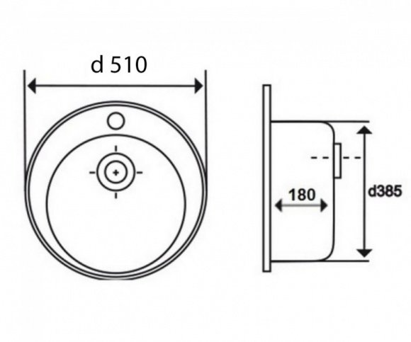 Кухонная мойка 510-D Satin 0,6 мм (LIDZ510D06SAT)