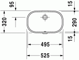 Умывальник Duravit D-code 50 см под столешницу (0338490002) 128846