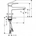 Смеситель для умывальника Hansgrohe Metropol 100 с донным клапаном Push-Open (32502000) 154381