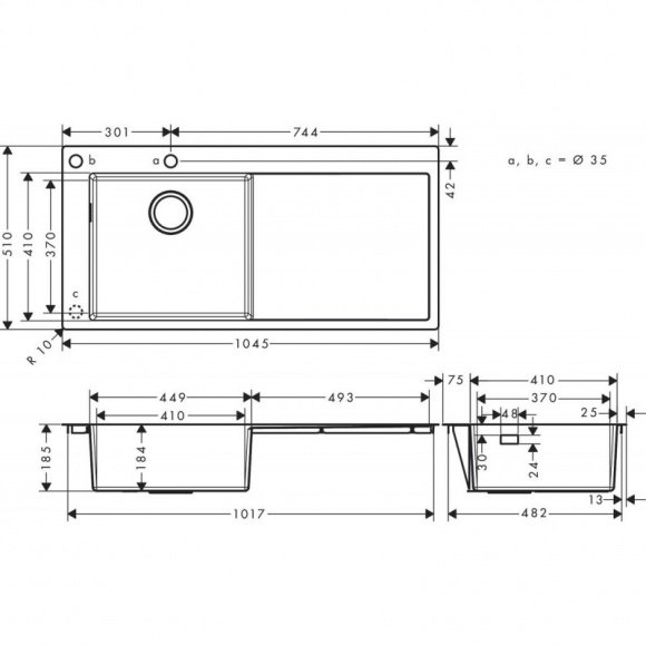 Кухонная мойка Hansgrohe S718-F450 (43332800)