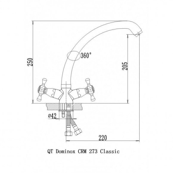 Смеситель кухонный Q-Tap Dominox CRM 273  (QTDOMCRM273)