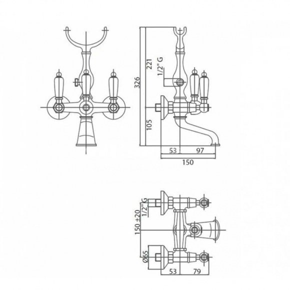 Смеситель для ванны Bianchi First (VSCFRS102302600CRM)