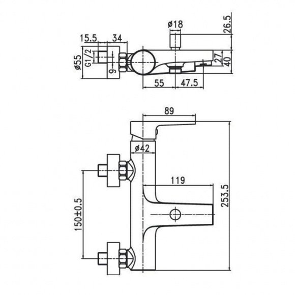 Смеситель для ванны Aqua Rodos Matteo 90891 (SC0000088)