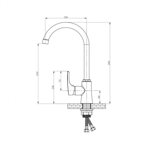 Смеситель кухонный GF Italy /S-14-007F  (GFCRMS14007F)