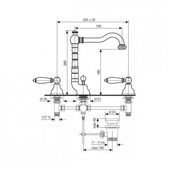 Смеситель для умывальника EMMEVI DECO ceramica (BR121643)