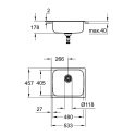 Кухонная мойка Grohe EX Sink K200 (31719SD0) 151449