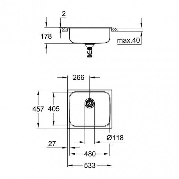 Кухонная мойка Grohe EX Sink K200 (31719SD0)