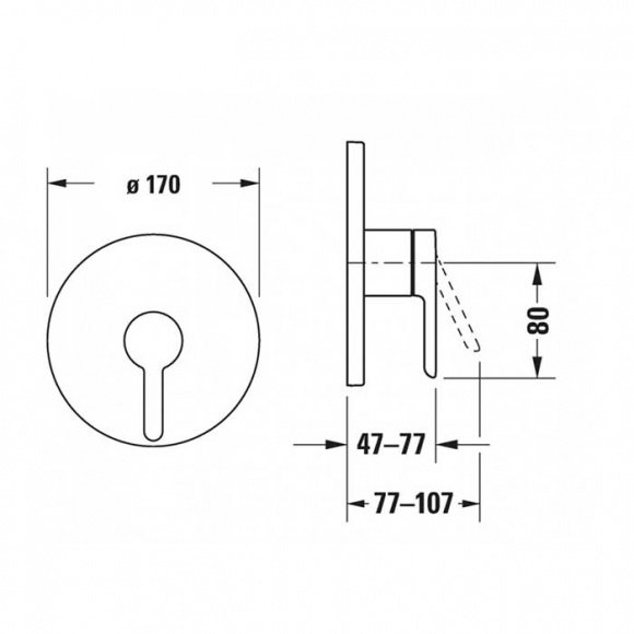 Наружная часть смесителя для душа Duravit C.1 круглая (C14210010010)