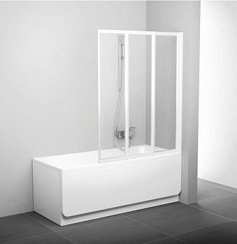 Шторка для ванны Ravak BE HAPPY VS3-100 белый transparent фото