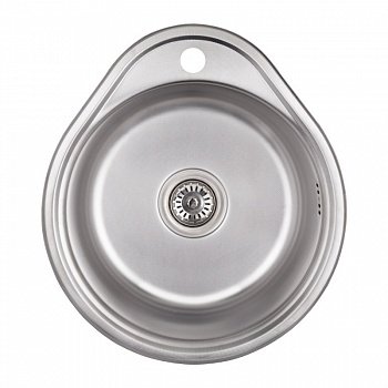 Кухонная нержавеющая мойка одночашевая круглая Imperial 4843 Decor 08 (IMP484306DEC) фото