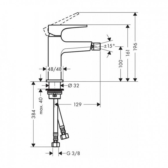 Смеситель для биде Hansgrohe Metropol (32520990)